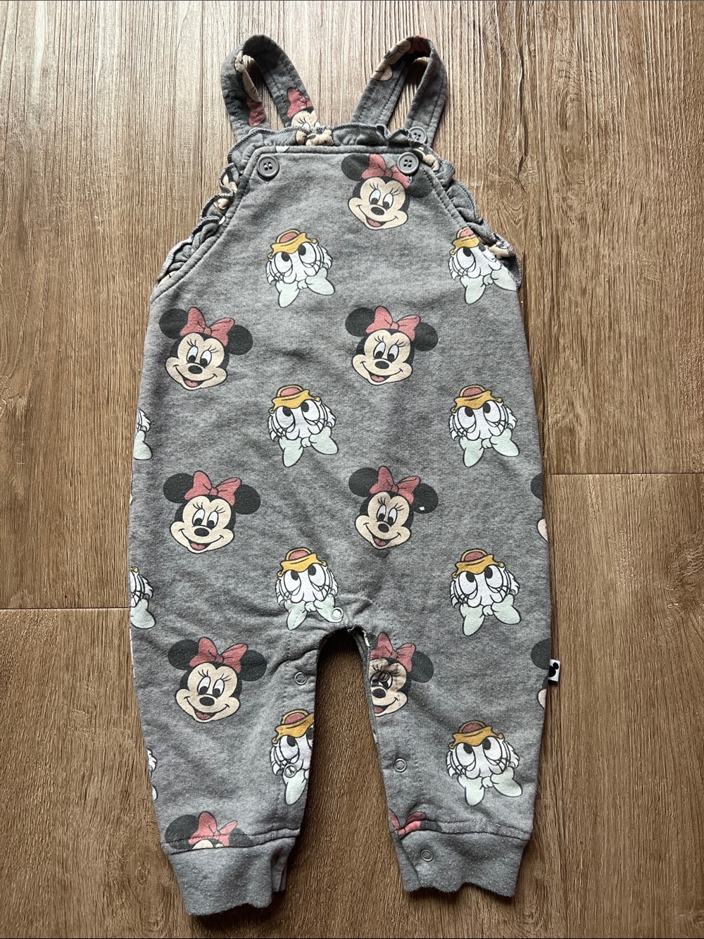 Disney Baby Gray Minnie & Daisy Kids Overalls Size 12 Months